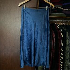 Vince Deep Blue Midi Skirt